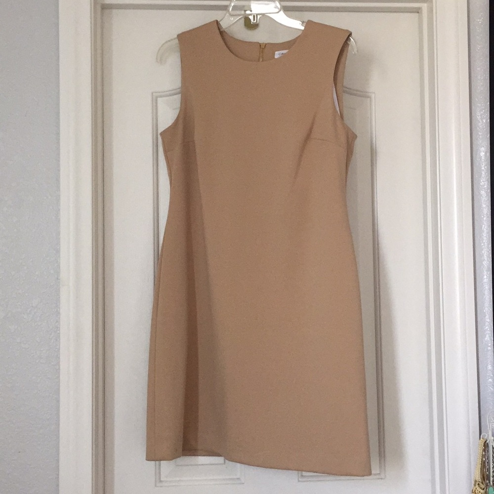 CALVIN KLEIN beige business dress